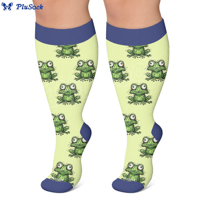 Plus Size Owl Frog Compression Socks - image 4