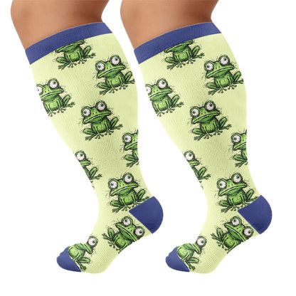 Plus Size Owl Frog Compression Socks - image 8