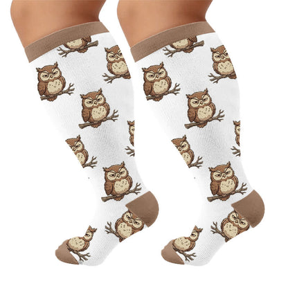 Plus Size Owl Frog Compression Socks - image 9