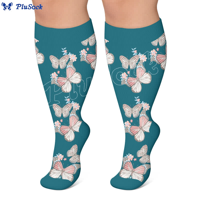 Plus Size Floral Flutter Compression Socks - image 6