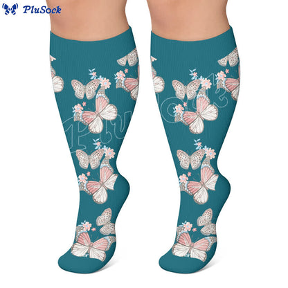 Plus Size Floral Flutter Compression Socks - image 6