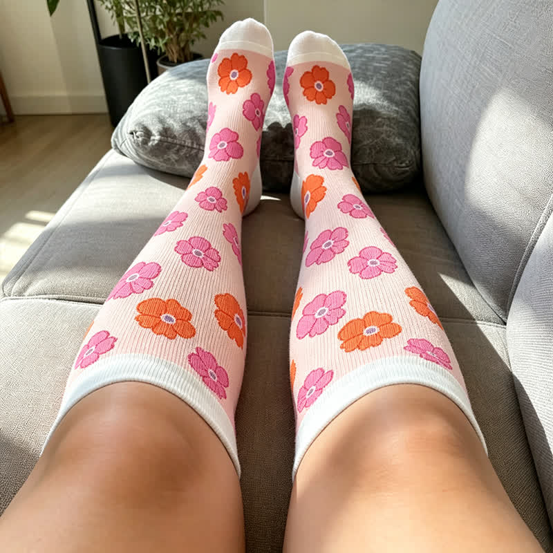 Plus Size Daisy Butterfly Compression Socks - image 2