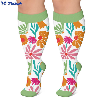 Plus Size Botanical Sloth Compression Socks - image 5