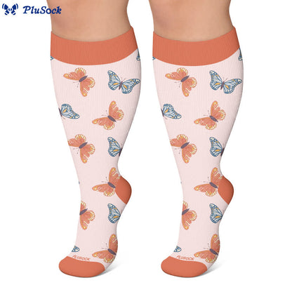 Plus Size Butterfly Lucky Horseshoe Compression Socks - image 8