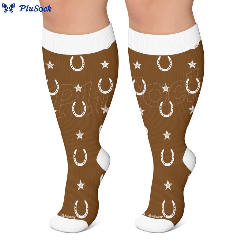 Plus Size Butterfly Lucky Horseshoe Compression Socks - image 6
