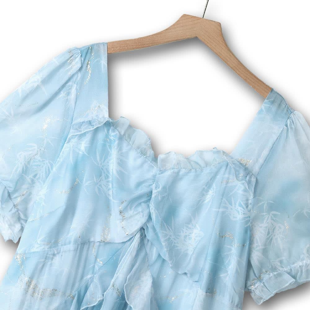 Plus Size Lightweight Puff Short Sleeve Summer Dresses - image 1