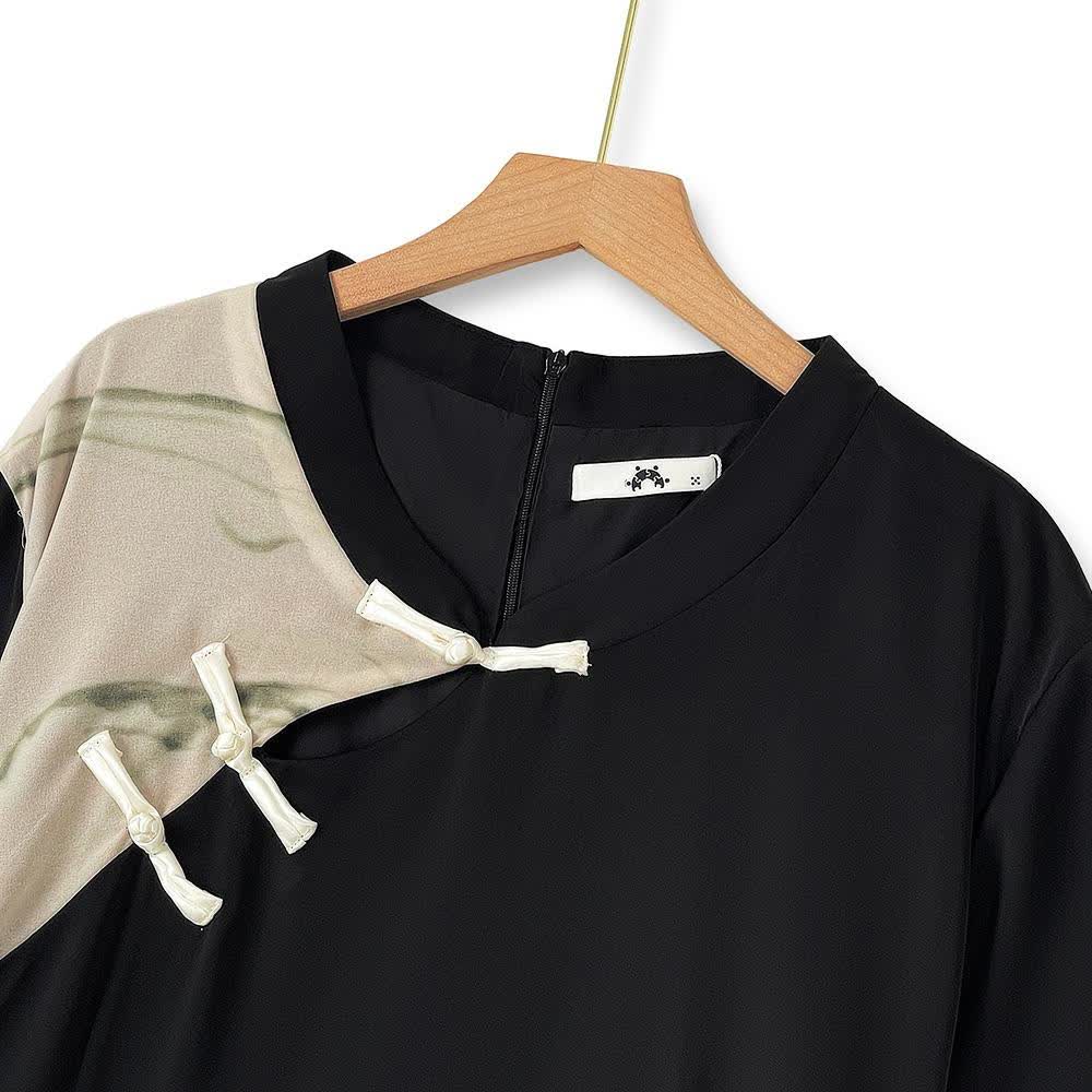 Mandarin Collar Short Sleeve Lightweight Summer Dresses - image 1