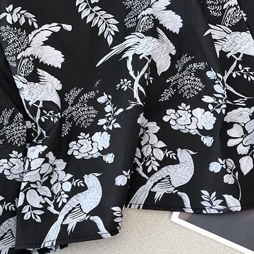 Plus Size Mandarin Collar Frog Button Top & Floral Print Skirt 2 Piece Summer Sets - image 10