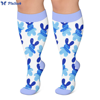 Plus Size Patchwork Rabbit Compression Socks - image 4
