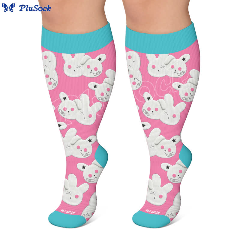Plus Size Patchwork Rabbit Compression Socks - image 5