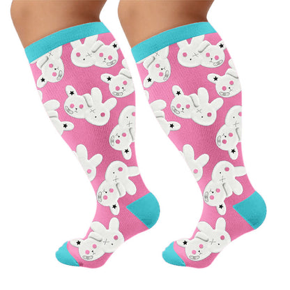 Plus Size Patchwork Rabbit Compression Socks - image 9