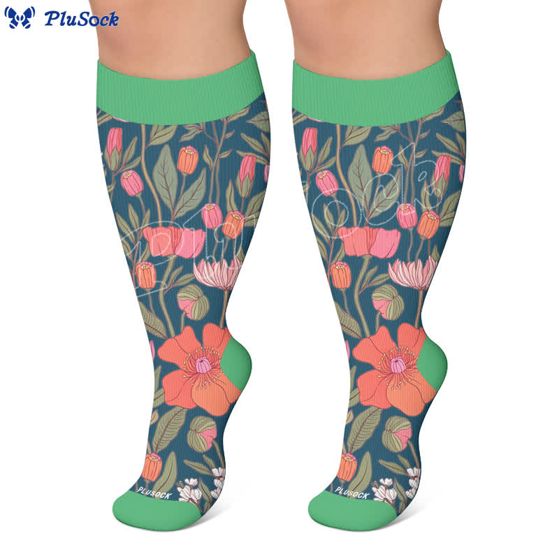 Plus Size Rose Garden Compression Socks - image 6