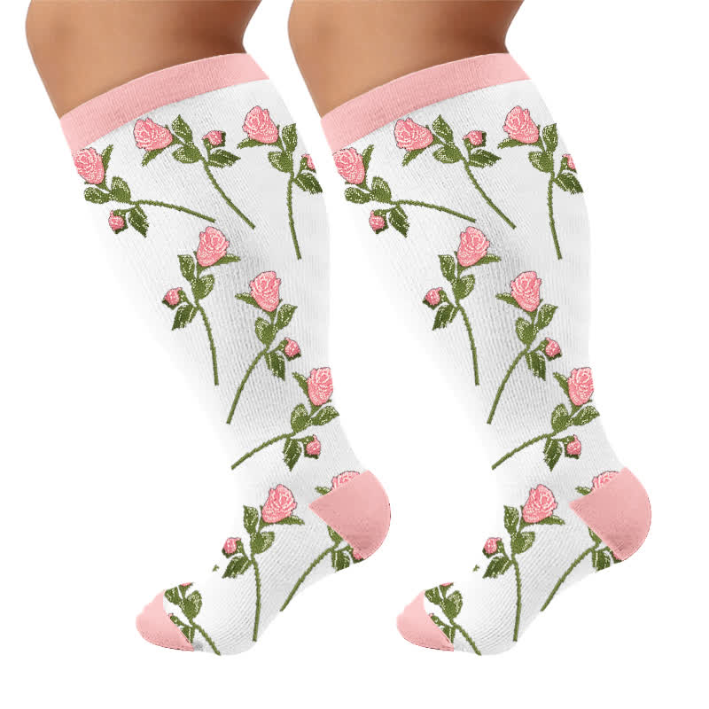 Plus Size Rose Garden Compression Socks - image 9