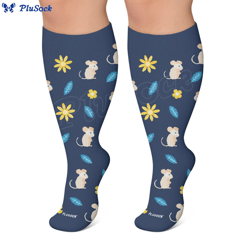 Plus Size Bunny Bloom Compression Socks - image 8