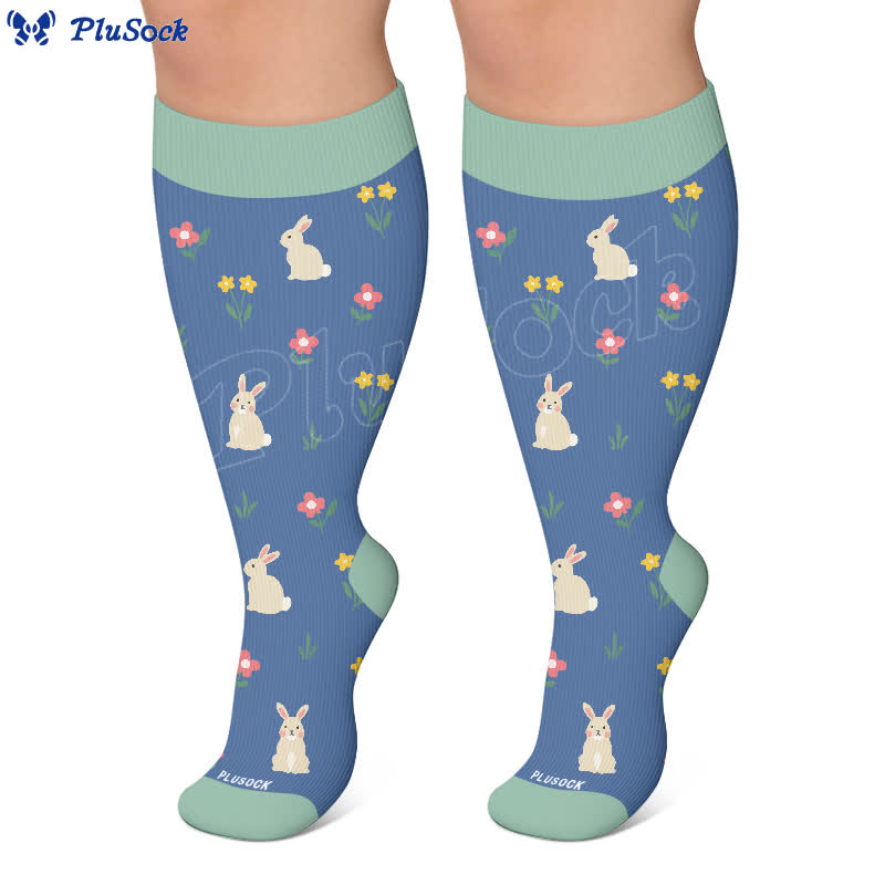 Plus Size Bunny Bloom Compression Socks - image 6