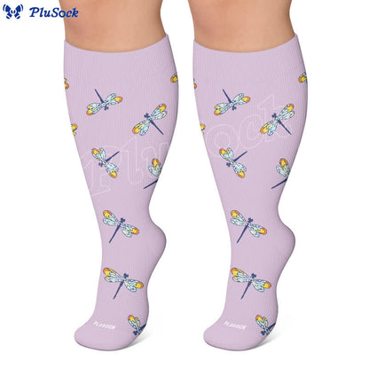 Plus Size Dragonfly Bird Compression Socks - image 8