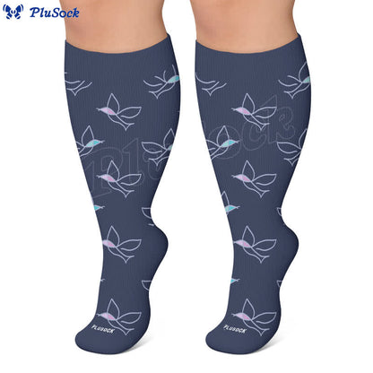 Plus Size Dragonfly Bird Compression Socks - image 10