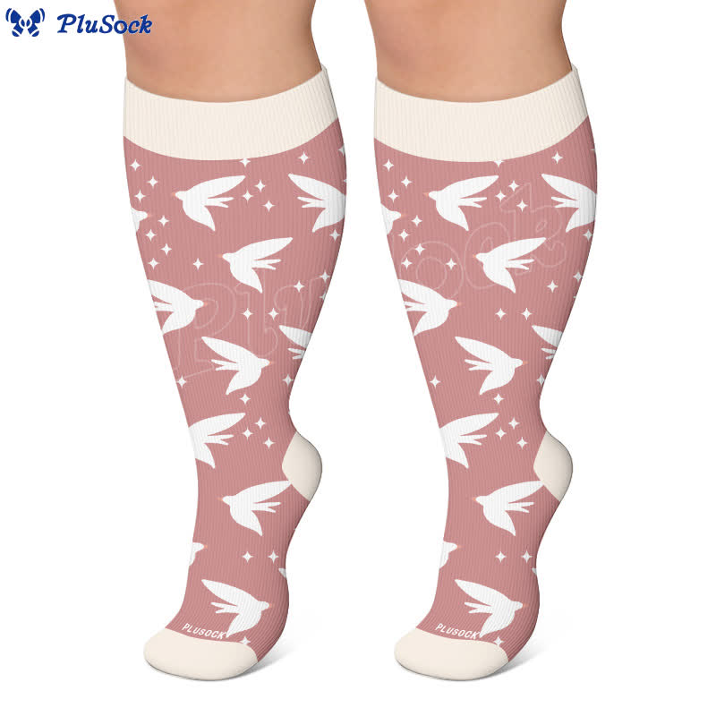 Plus Size Dragonfly Bird Compression Socks - image 6