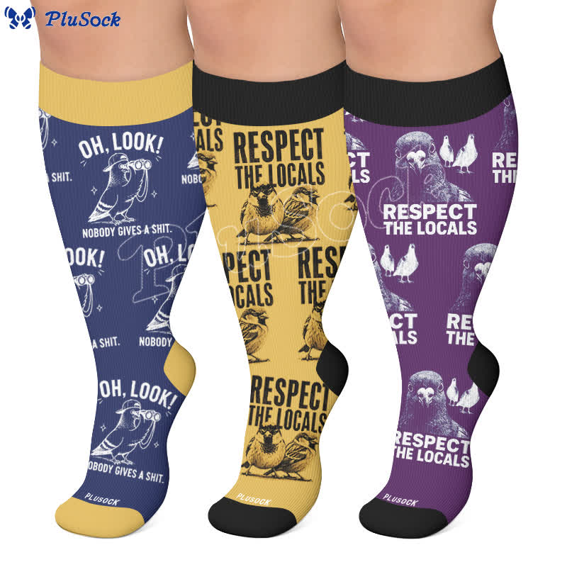 Plus Size Pigeon Compression Socks - image 0