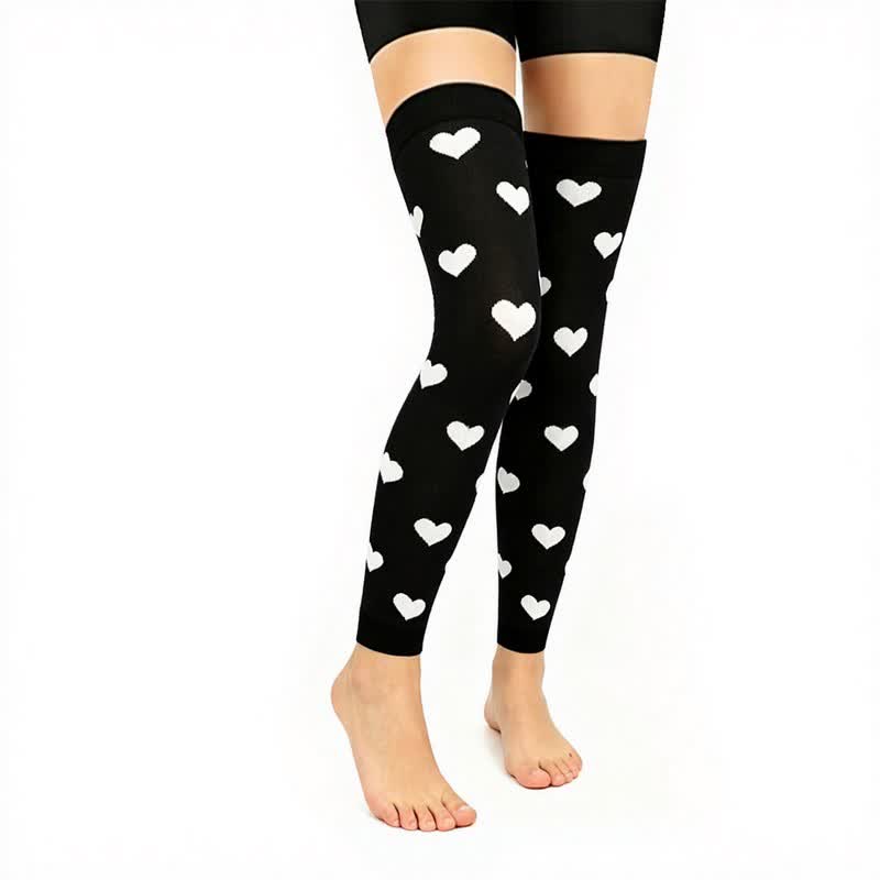 Black Pink Colorblock Thigh High Compression Sleeves(3 Pairs) - Black - L/XL - image 2