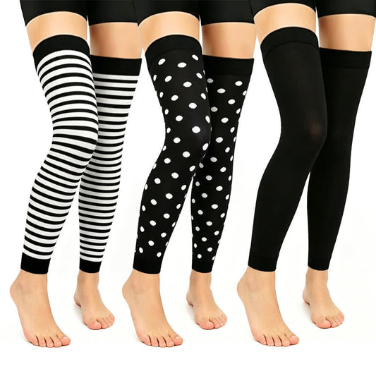Classic Black Thigh High Compression Sleeves(3 Pairs) - Multicolor - L/XL - image 0