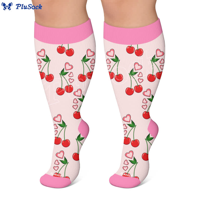 Plus Size Strawberry Daisy Compression Socks - image 4