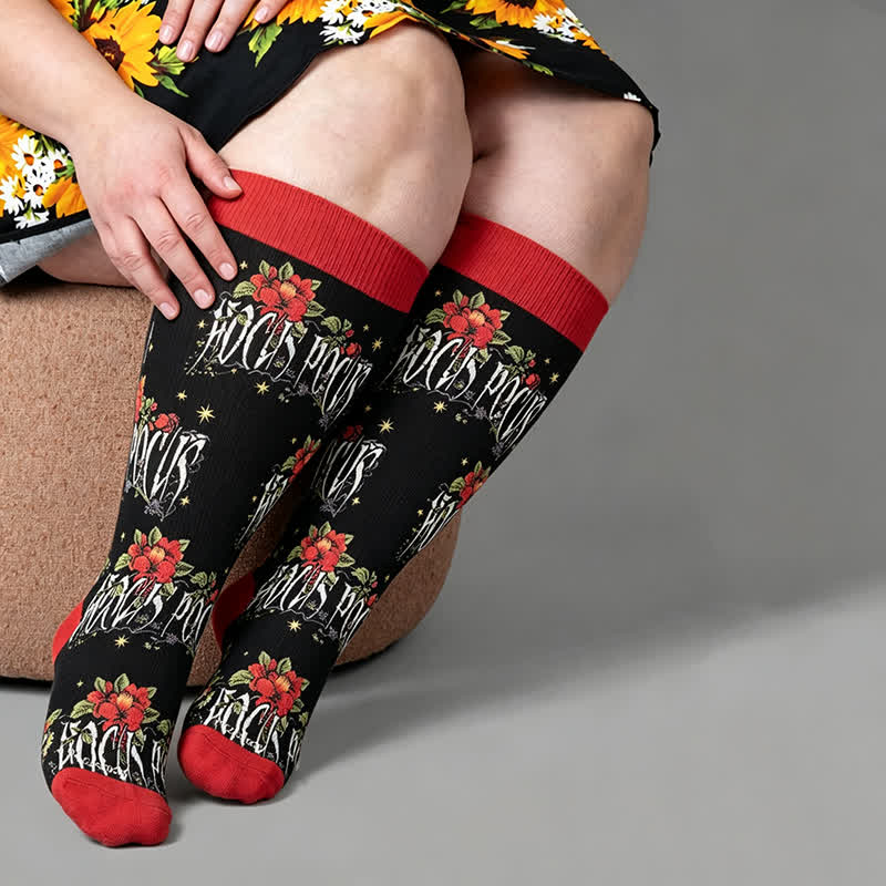 Plus Size Halloween Spider Compression Socks - Red - 4XL - image 2