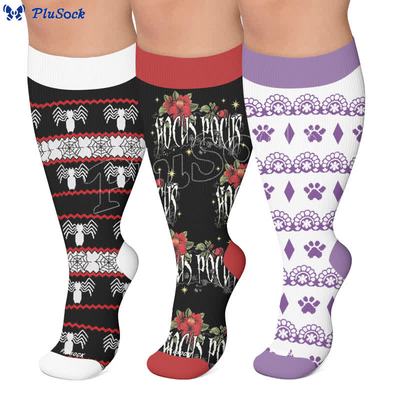 Plus Size Halloween Spider Compression Socks - image 0