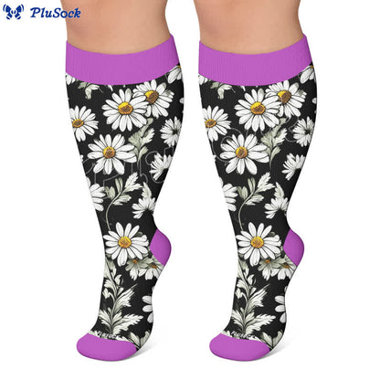 Plus Size Daisy Bloom Compression Socks - image 4