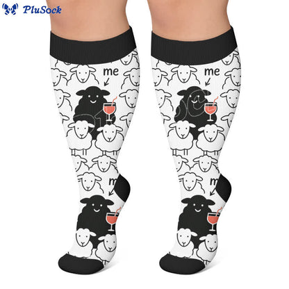 Plus Size Sheep Compression Socks - image 4