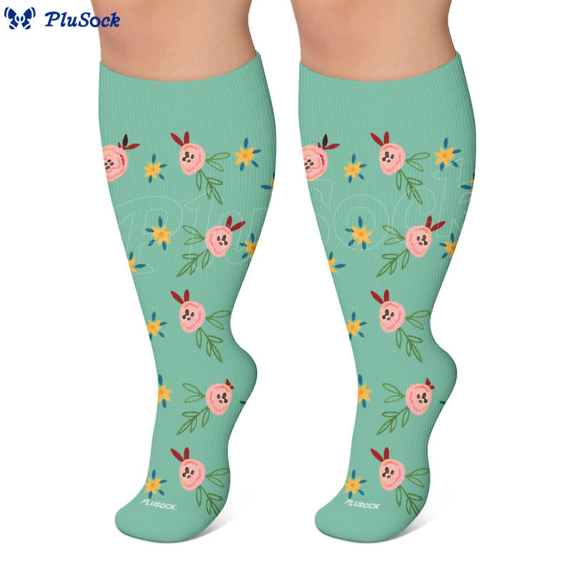 Plus Size Floral Smile Compression Socks - image 6