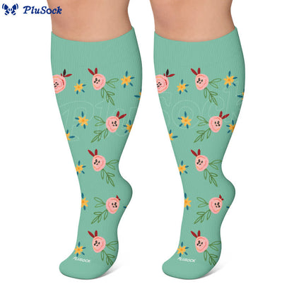 Plus Size Floral Smile Compression Socks - image 6