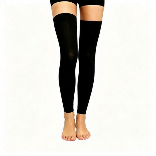 Footless Thigh High Compression Sleeves(3 Pairs) - Black - L/XL - image 0