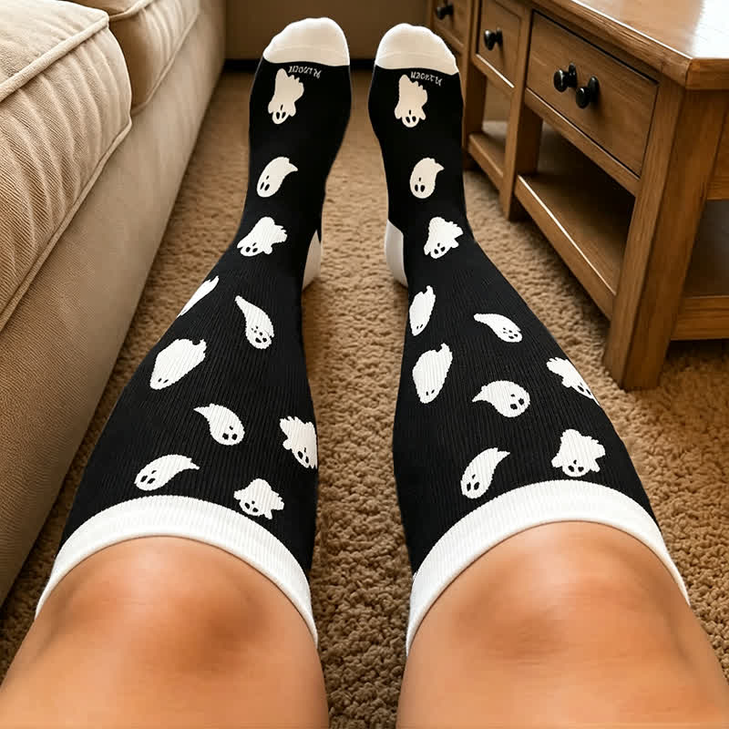 Plus Size Purranormal Pumpkin Night Compression Socks - image 3