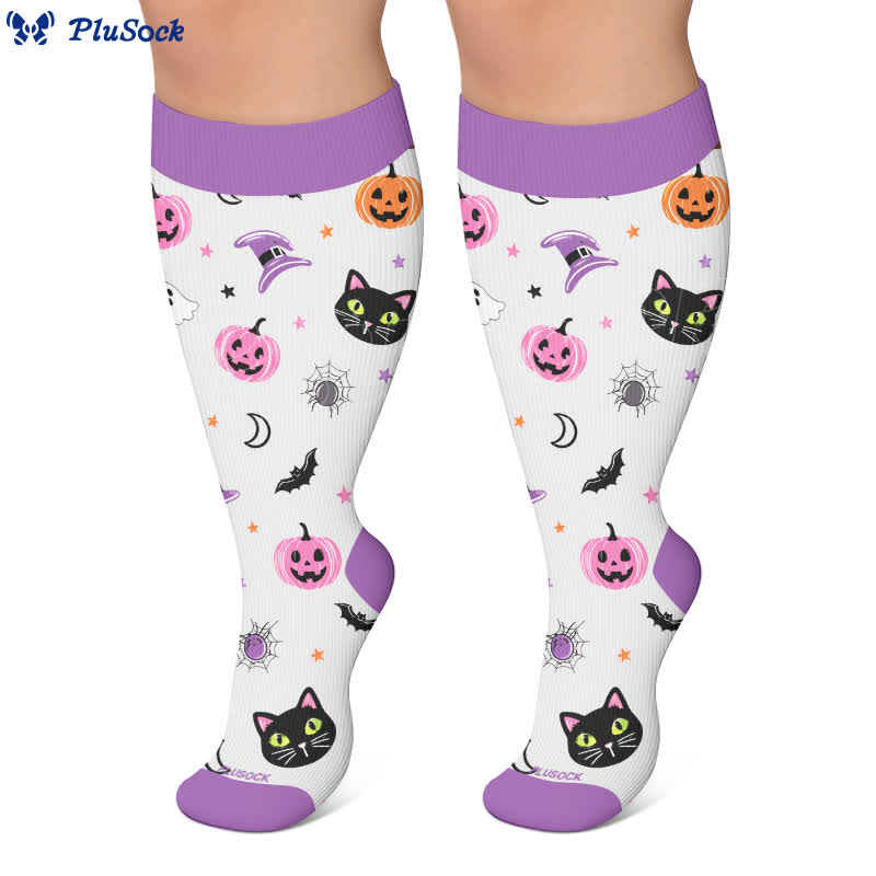Plus Size Cat Pumpkin MoonCompression Socks - image 5