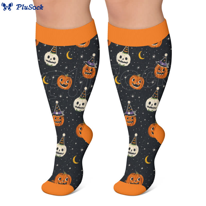 Plus Size Cat Pumpkin MoonCompression Socks - image 7