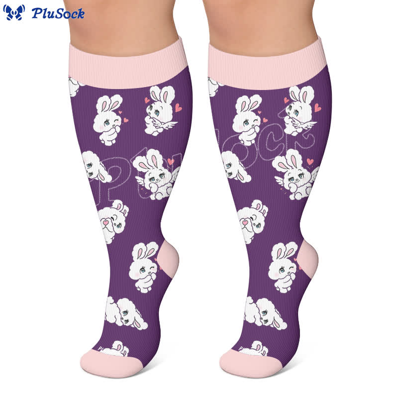 Plus Size Navy Bunny Compression Socks - image 6