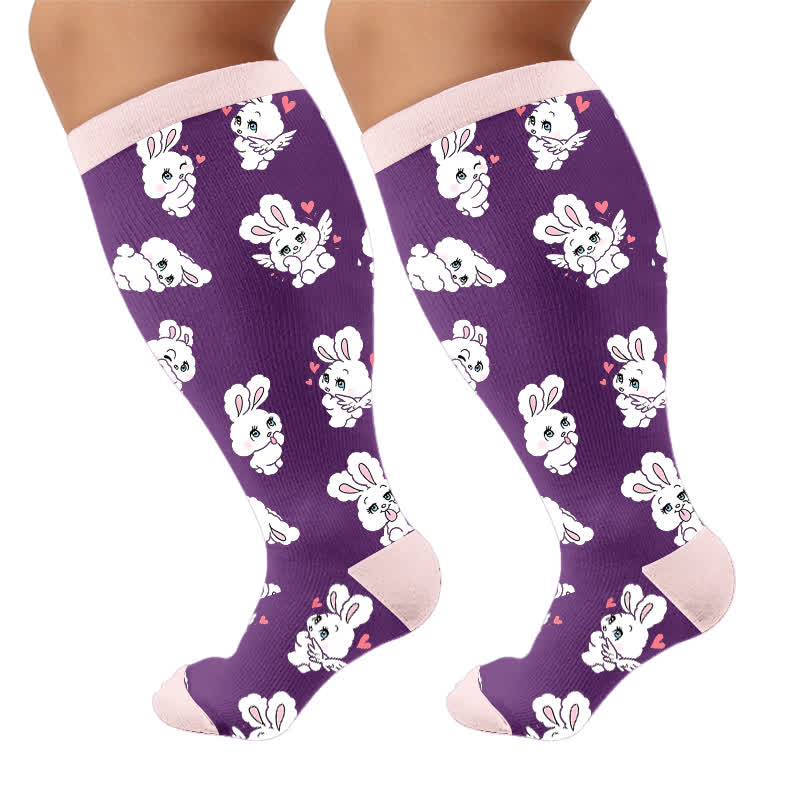 Plus Size Navy Bunny Compression Socks - image 10