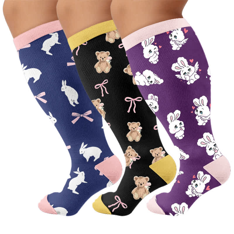 Plus Size Navy Bunny Compression Socks - image 7