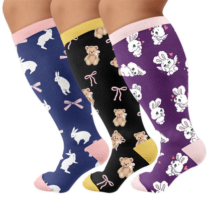 Plus Size Navy Bunny Compression Socks - image 7
