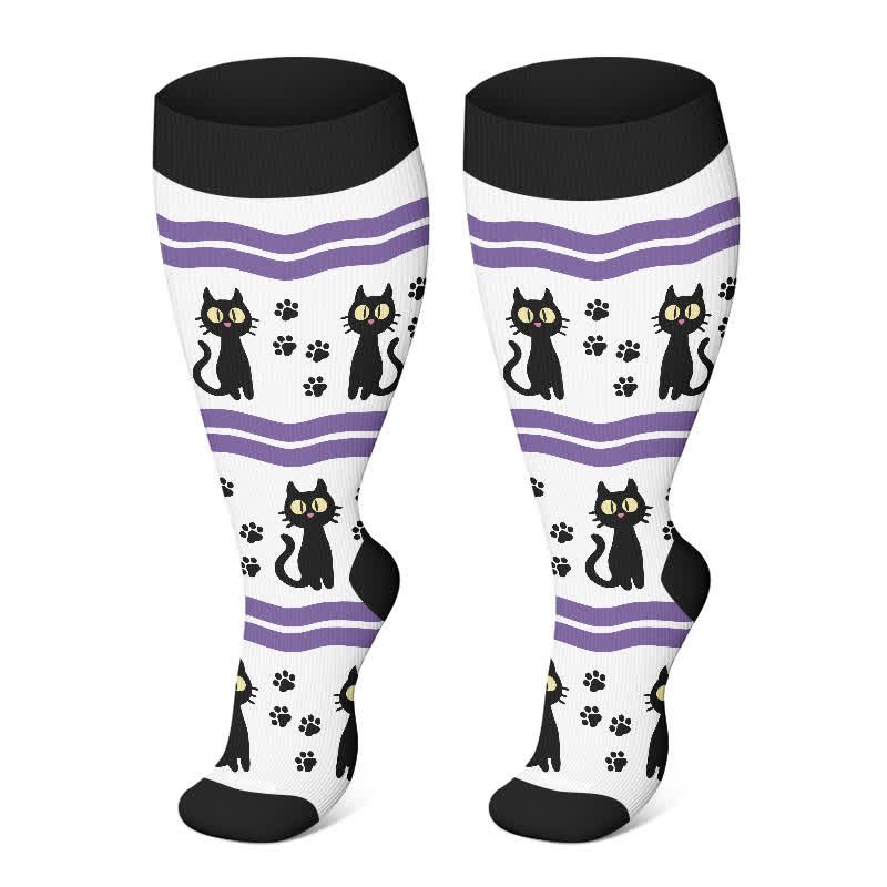 Plus Size Halloween Ghost Series Compression Socks - White - 4XL - image 16