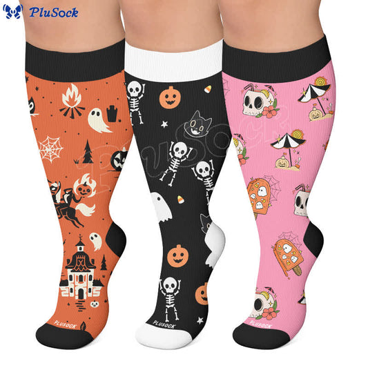 Plus Size Midnight Mischief Halloween Compression Socks - image 0