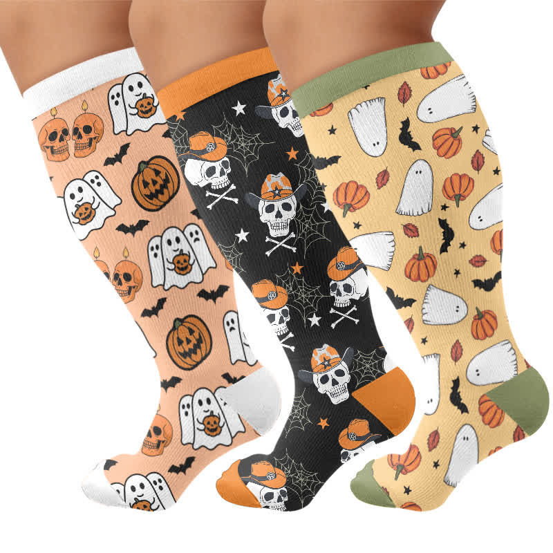 Plus Size Skull Star Compression Socks - image 7
