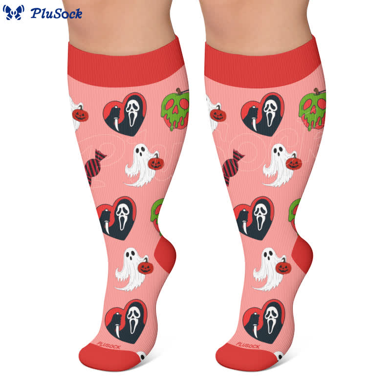 Plus Size Neon Skull Compression Socks - image 5