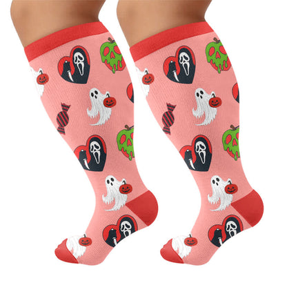 Plus Size Neon Skull Compression Socks - image 8