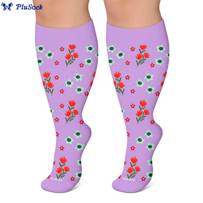 Plus Size Floral Beach Compression Socks - image 10