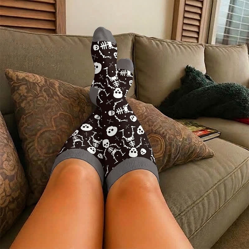Plus Size Webs Bone Parade Compression Socks - image 1