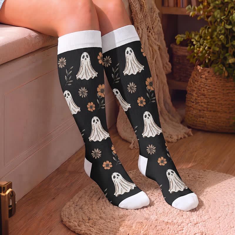 Plus Size Ghostly Autumn Tales Compression Socks - image 3