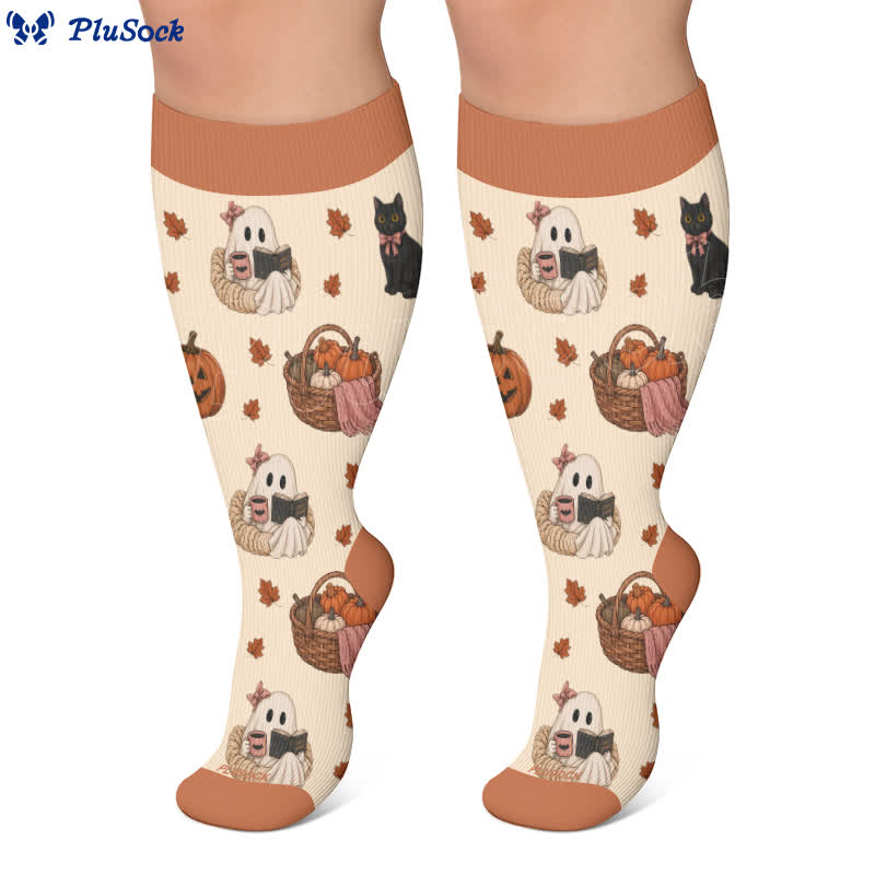 Plus Size Ghostly Autumn Tales Compression Socks - image 7