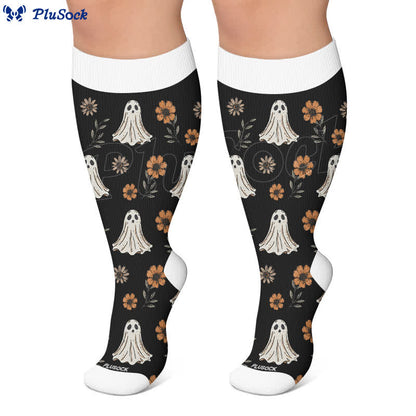 Plus Size Ghostly Autumn Tales Compression Socks - image 6